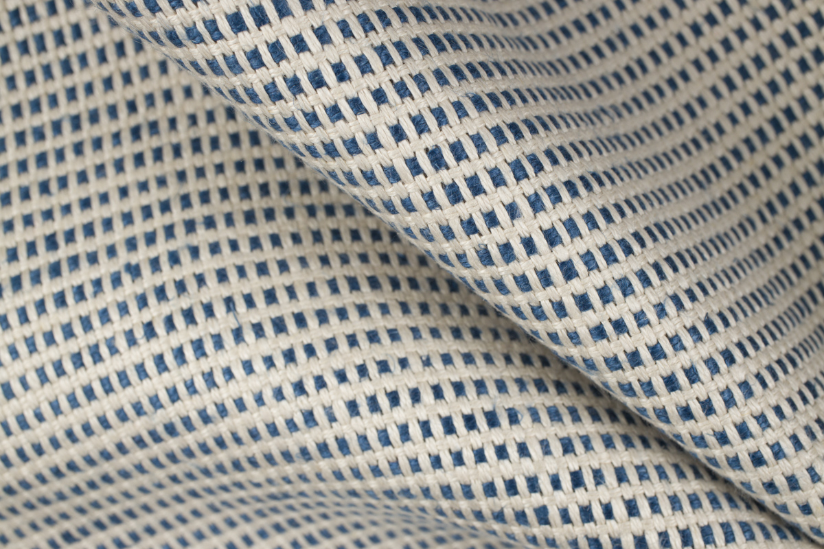 C&C Milano Fabrics | 152489 GENTLEMAN EYE Blue-Beige 100% Linen